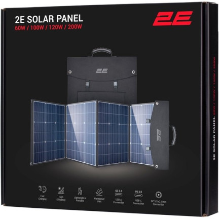 Портативна сонячна панель 2E, DC 200 Вт, USB-С 45 Вт, USB-A 24 Вт (2E-EC-200)