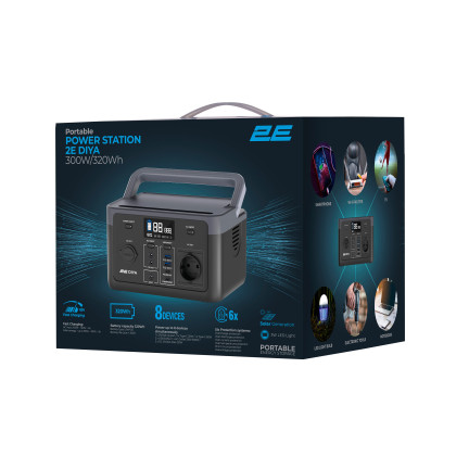 Портативна електростанція 2Е Diya, 300 Вт, 320 Вт/год, швидка зарядка	