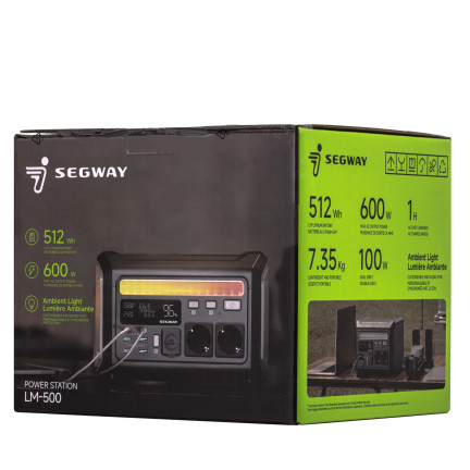Портативна електростанція Segway LUMINA 500, 600 Вт (R-Drive 1200 Вт), 512 Вт/год, IPX3, BT, Interactive Ambient Light, швидка зарядка	